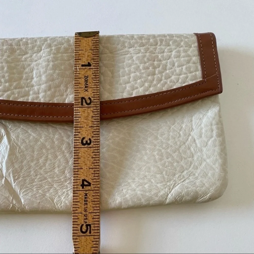 Vintage St. Thomas White Pigskin Leather Retro Wallet Coin Purse EUC